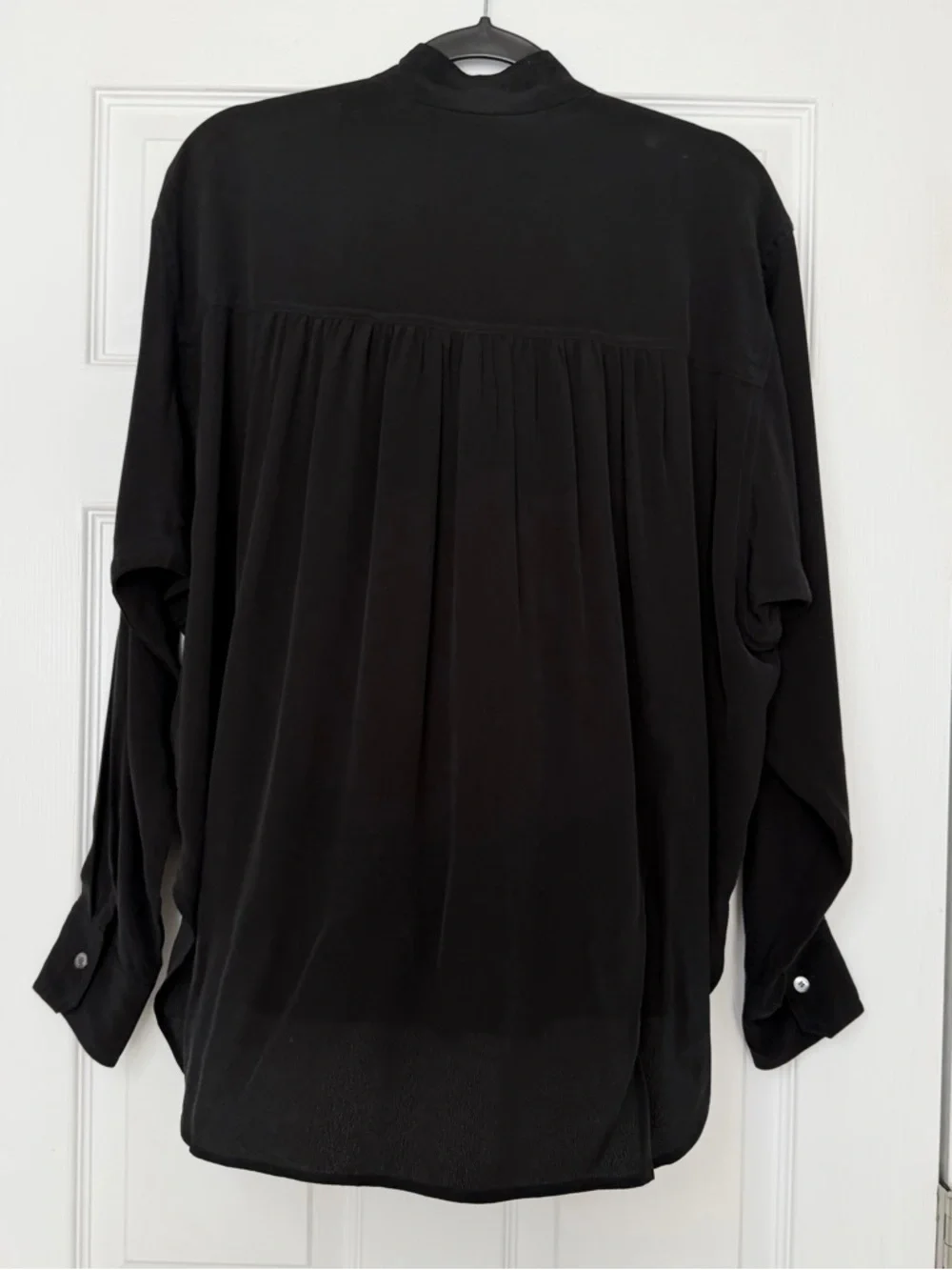 $795 ISABEL MARANT Size 38 • Black Berangere Long Sleeve Cupro Blouse Top. - Picture 5 of 5